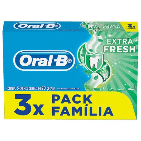 KIT CREME DENTAL EXTRA FRESH ORAL B 70G C/3