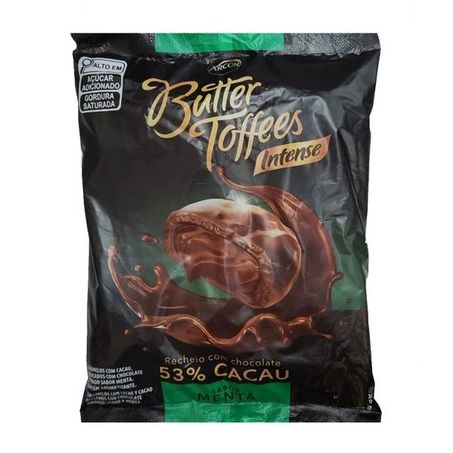 Bala arcor butter toffees intense menta 53% cacau 90g
