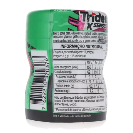 Goma de Mascar x Senses Sabor Melância Trident 54g | Super Koch