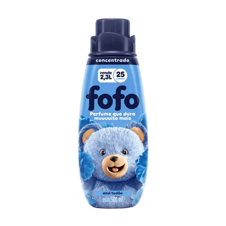 Amaciante de Roupas Fofo Azul Tudão Frasco 500ml
