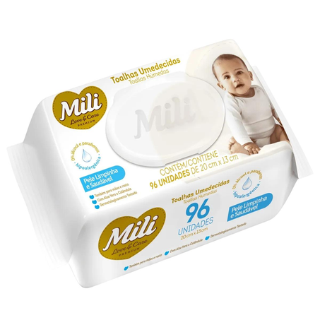 Toalha Umedecida Mili Love & Care Com 96 Unidades