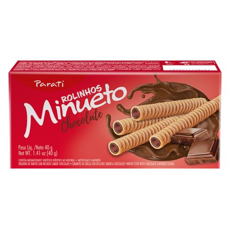 Rolinhos de wafer recheio chocolate minueto