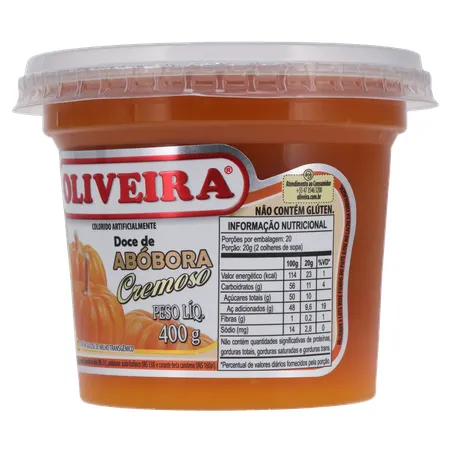 Doce Fruta Oliveira Abóbora Pote 400g 
  360-4