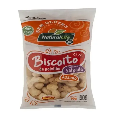 Biscoito de Polvilho NaturalLife Tradicional sem Gluten Vegano 90g