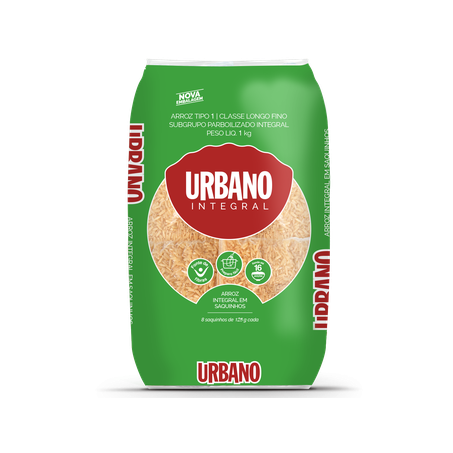 Arroz parboilizado urbano integral saquinhos 1kg