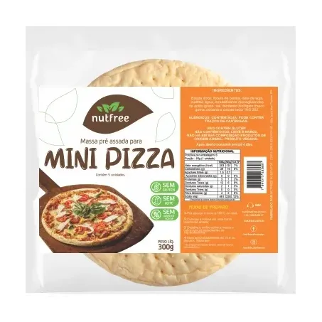MASSA PARA PIZZA VEGANO 160G - NUTFREE