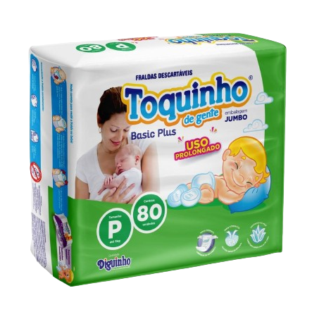 FRALDA DESCARTÁVEL TOQUINHO BASIC PQ 80UN