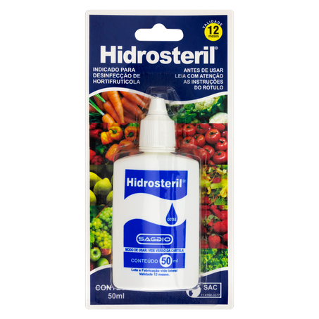 Desinfetante em Gotas para Hortifruti Hidrosteril Blister 50ml