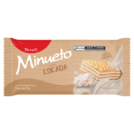 Biscoito Wafer Minueto Cocada 73G Edição Limitada