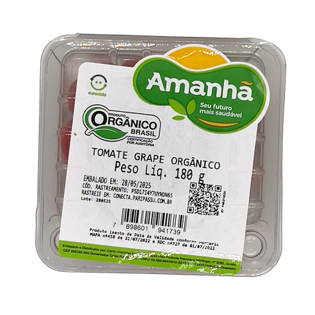 Tomate Grape Amanhã Orgânico 180g