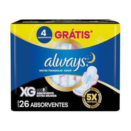 ABSORVENTE ALWAYS NOTURNO XG SUAVE C/A 26UN
