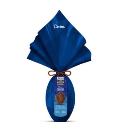 Ovo divine pascoa 37% ao leite cookies baunilha 215g