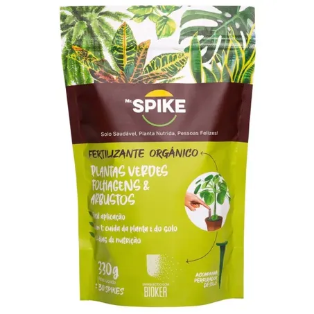 Fertilizante orgânico plantas verdes mr. spike 330g
