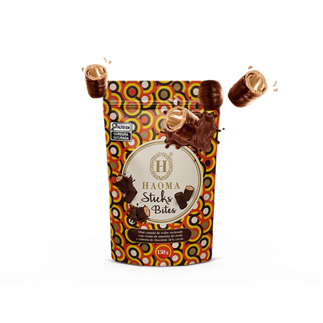 STICKS BITES HAOMA 150G COBERTURA CHOCOLATE 56% CACAU 