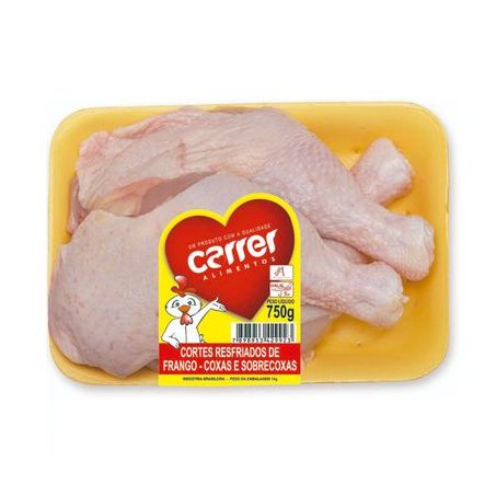 COXA COM SOBRECOXA DE FRANGO CARRER BDJ 750G RESFRIADA