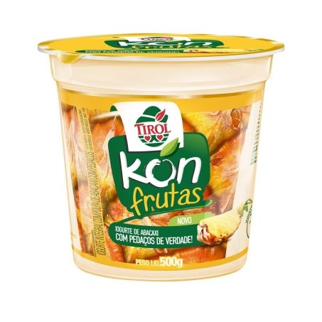 Iogurte tirol c/ pedacos abacaxi 500g