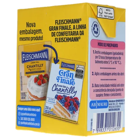 Creme Chantilly Fleischmann Gran Finale 200ml 360-22