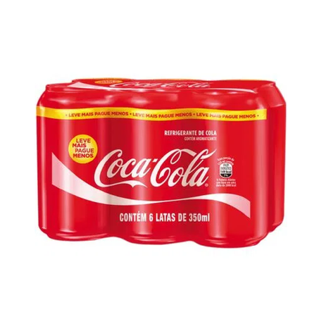 PACK COCA COLA 350ML ZERO COM 6 UNIDADES