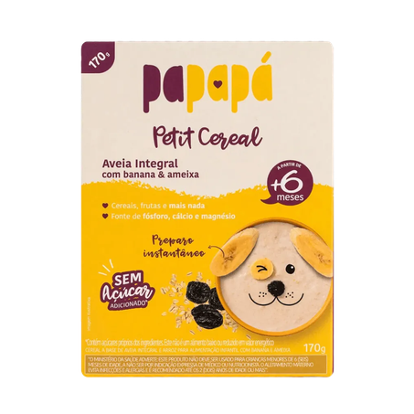 Cereal Infantil Papapá Petit Aveia com Banana e Ameixa 170g