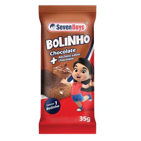 Bolinho seven boys chocolate com recheio de chocolate 35g