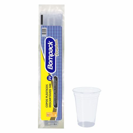 COPO DESCARTÁVEL PREMIUM BOMPACK 500ML