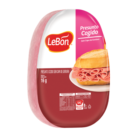 Presunto Lebon cozido sem capa peça inteira Aprox. 3,6kg a Un