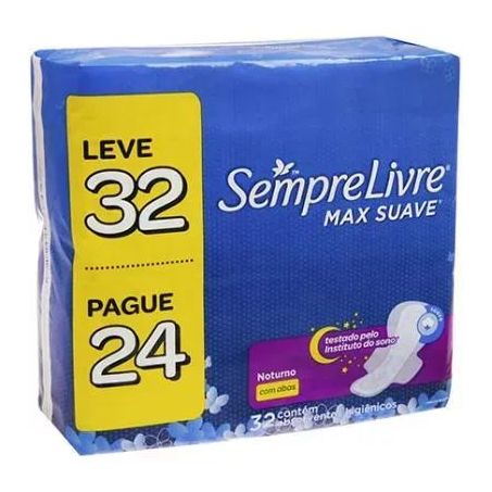 Absorvente c/abas noturno sempre livre l32 p24