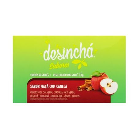 Desinchá sabor Maçã Com Canela 30 Sachês - Desinchá
