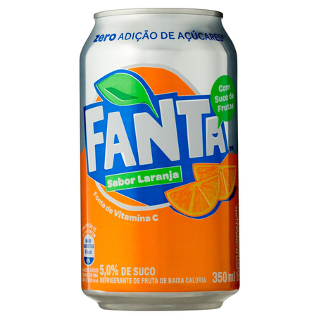 Refrigerante Fanta 350ml - Zero - Laranja - Lata