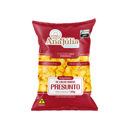 Salgadinho de milho ana julia presunto pacote 120g