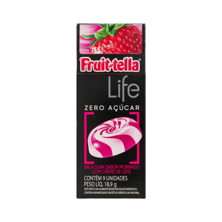 Bala fruittela zero açúcar morango 9un
