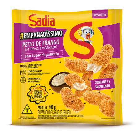 Frango empanado tira sadia 400g