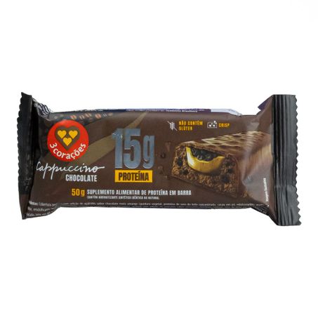 BARRA DE PROTEINA CAPPUCCINO CHOCOLATE 60G 3 CORAÇÕES