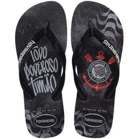 HAVAIANAS TOP TIMES AD CORINTHIANS PRETO/PRETO/BRANCO 41.42