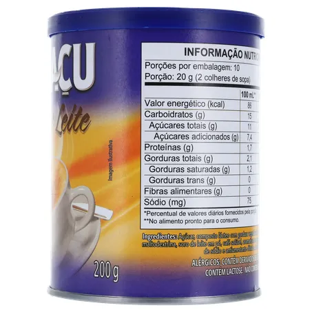 Mistura para Preparo de Café Iguaçu Café com Leite Lata 200gr 360-8