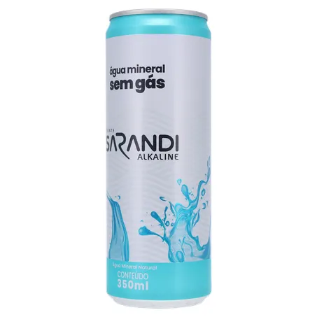 ÁGUA MINERAL SARANDI ALKALINE SEM GÁS LATA 350ML 360-3