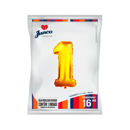 Balao Junco Metalizado 40cm N1 Dourado