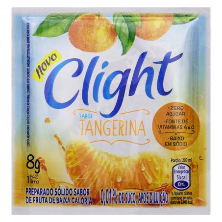 Refresco em pó tangerina zero açúcar clight