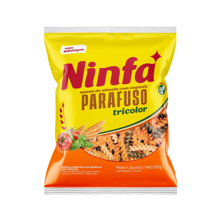 Massa com Ovos Ninfa 500g - Parafuso - Tricolor