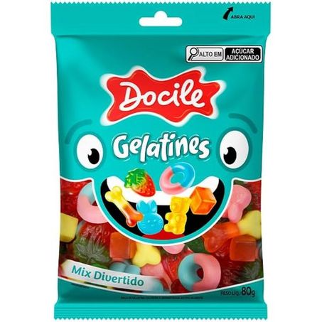 Bala docile gelatines mix divertido 80g
