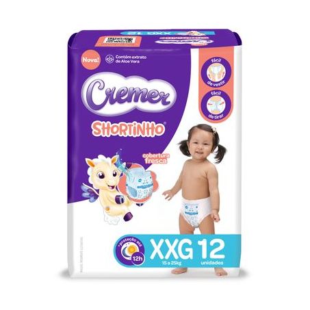 FRALDA CREMER SHORT JUMBI XXG 12UN