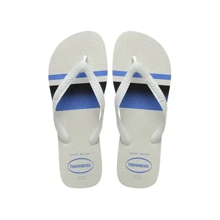 Sandalia havaianas top basic branco e azul 41/42
