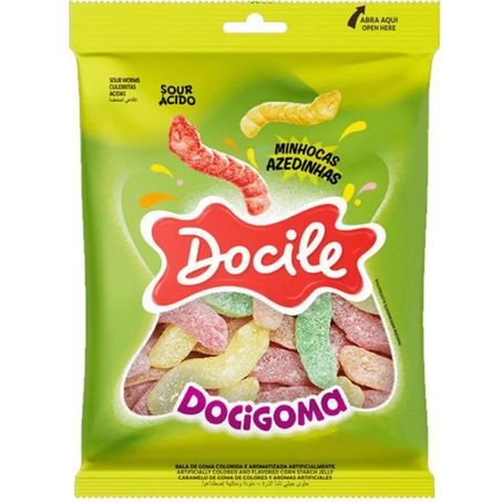 Bala goma docile 900g minhoca azedinha