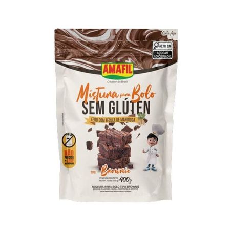 MISTURA BOLO AMAFIL BROWNIE SEM GLÚTEN 400G