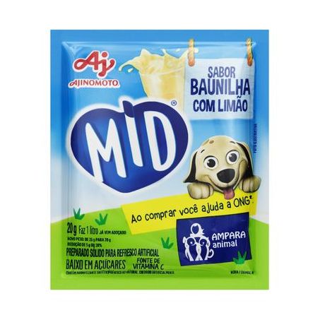 Refresco em Pó Mid Baunilha E Limão 20G