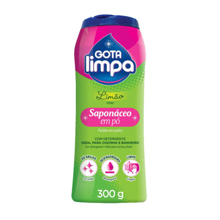 SAPONÁCEO PÓ GOTA LIMPA LIMÃO 300G