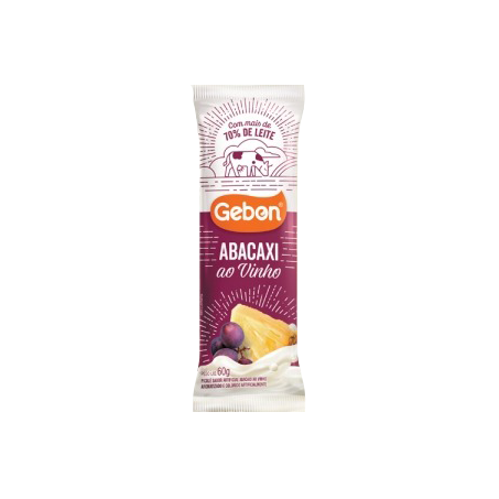 Picole Gebon Ao Leite Abacaxi ao Vinho 60g