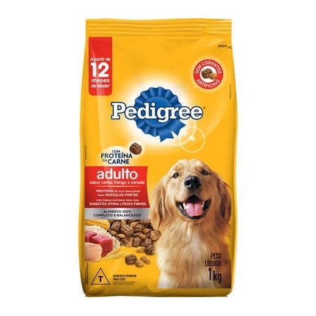 Ração pedigree para adultos carne frango e cereais 900g