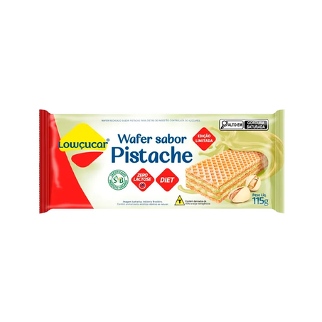 Wafer Lowcucar 115g Zero Acucar Pistache