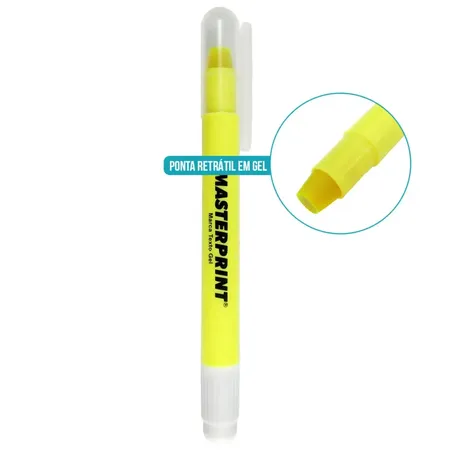 CANETA MARCA TEXTO GEL AMARELA MASTERPRINT MP-613